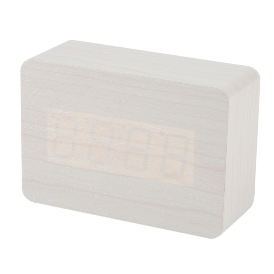 Allwin Mini Modern Red LED Display Temperature Digital Wood Wooden ...