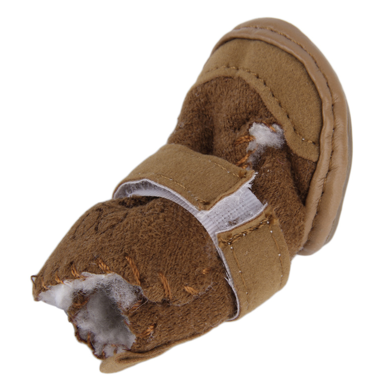 Lovely Winter Warm Pet Dog Shoes Anti Slip Snow Boots For