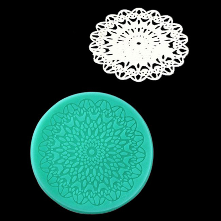 Round Lace Shaped Silicone Mold Mould Fondant Cake ...