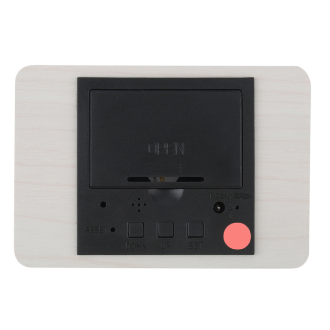 ... Modern-Red-LED-Display-Temperature-Digital-Wood-Wooden-Alarm-Clock-GO