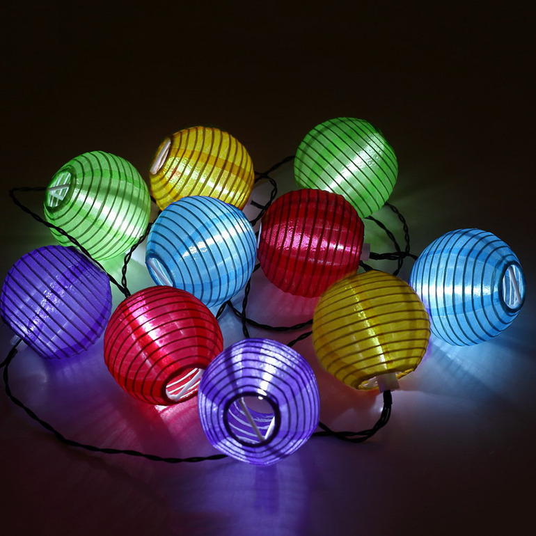 Solar Power 10LED Lantern Fairy Multicolor Lights String Party Garden Xmas SM eBay