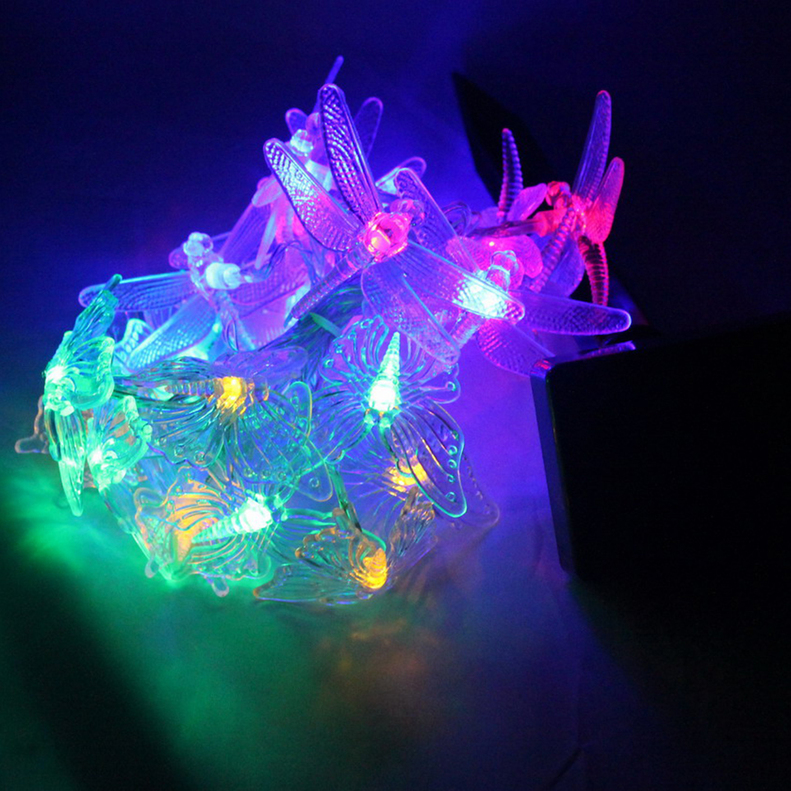 20 LED Solar Butterfly & Dragonfly Fairy String Lights Party Garden Decor OE eBay